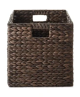 Casafield 13" x 13" Water Hyacinth Storage Baskets, Espresso