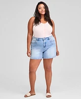 And Now This Trendy Plus High Rise Denim Shorts, Exclusively at Macy's