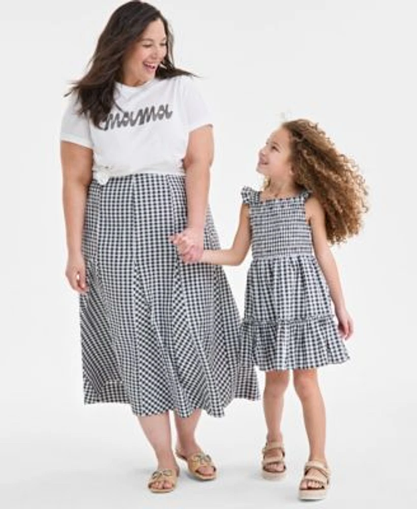 On 34th Trendy Plus Size Mama Graphic T Shirt Gingham Seersucker Midi Skirt Exclusively At Macys