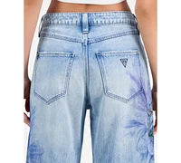 Guess Women's Bellflower Printed Wide-Leg Jeans