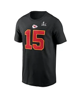 Nike Men's Patrick Mahomes Black Kansas City Chiefs Super Bowl Lix Patch Player Name Number T-Shirt