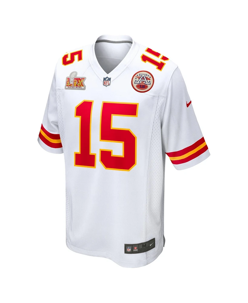 Nike Men's Patrick Mahomes White Kansas City Chiefs Super Bowl Lix Patch Game Jersey