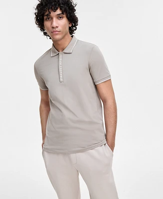 A|X Armani Exchange Men's Logo Zipper Polo Shirt