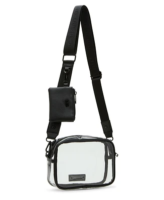 Madden Girl Ryann Clear Vinyl Camera Crossbody Bag