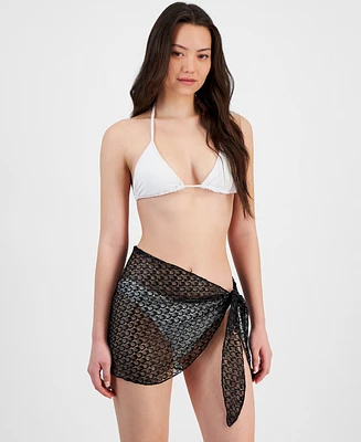 Miken Juniors' Metallic-Knit Cover-Up Sarong, Exclusively at Macy's