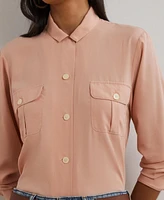 Lauren Ralph Women's Relaxed-Fit Crepe Shirt