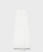 Mango Women's Floral Embroidered Strap Dress