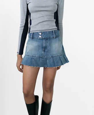 Mango Women's Denim Mini Skirt
