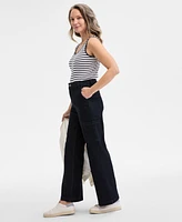 Style & Co Women's High-Rise Wide-Leg Cargo Jeans, Exclusively at Macy's