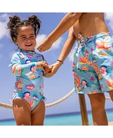 Kaleido Fish Sustainable Leg Frill Surf Suit