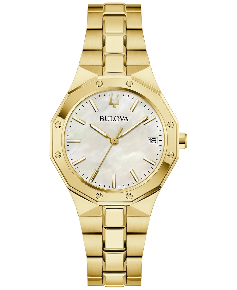 Bulova Women's Prestige Gold-Tone Stainless Steel Bracelet Watch 32mm