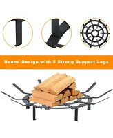 Aoodor 31 in Fire Grate, Round Adjustable Size Smoke-Free Fire Pit Grate, Heavy Duty Burning Log Grate for Outdoor Campfire, Hearth Wood Stove and Out