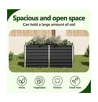 Garden Raised Bed Anthracite 63"x15.7"x30.3" Galvanized Steel