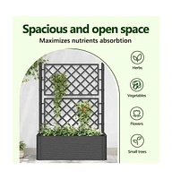Garden Raised Bed with Trellis and Self Watering System Anthracite
