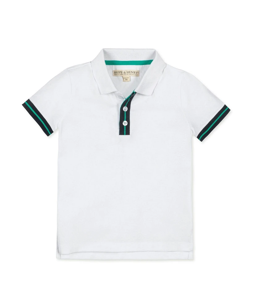 Hope & Henry Boys' Organic Short Sleeve Knit Pique Polo Shirt, Kids