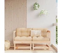 Patio Corner Sofas 2 pcs Solid Wood Pine
