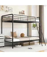 Space-Saving Heavy Duty Metal Bunk Bed with Built-In Ladder