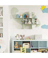 2-Tier Floating Dinosaur Kids Bookshelf for Children, Ideal for Fun and Organized Storage