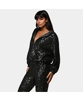 Bebe Women's X Ciara Sequin Hoodie Jacket