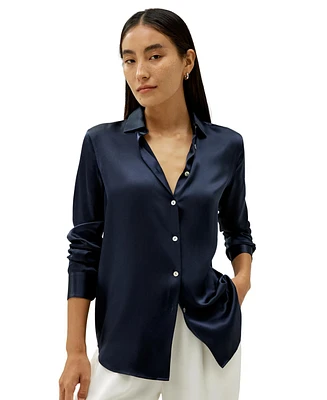 Elegant Button Up Silk Shirt for Women