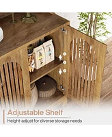 Tribesigns Sideboard Buffet Cabinet, 57" Farmhouse Storage Cabinet with Shutter Doors and Adjustable Shelf, Freestanding Storage Cabinet for Dining Ro