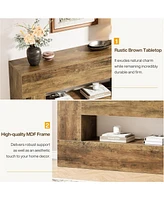 Tribesigns 63-Inch Farmhouse Console Table for Entryway, Living Room, Hallway, or Behind The Couch, Natural Brown Modern Long Entrance Foyer Accent Fu