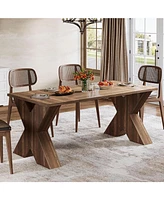 Tribesigns 63-Inch Dining Table for 4, Farmhouse Wood Kitchen Table Dinner Table for Dining Room
