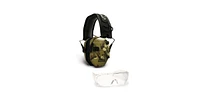 Walker's Razor Slim Shooting Muffs (Multicam Camo, Tan) with Safety Glasses