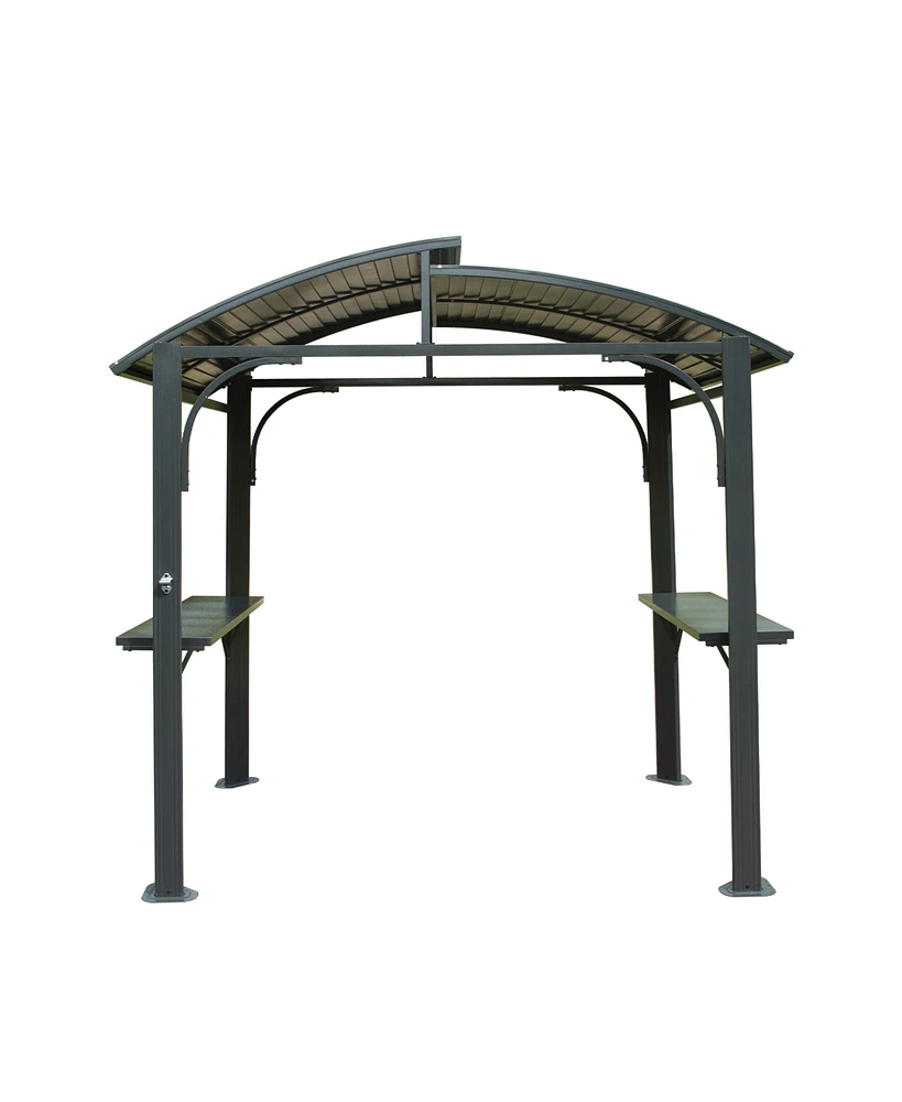 Mondawe 8x5FT Arc Roof Bbq Gazebo Grill Tent for Patio Garden Backyard Canopies