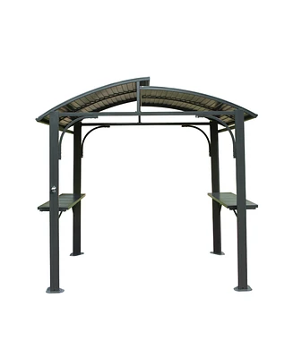 Mondawe 8x5FT Arc Roof Bbq Gazebo Grill Tent for Patio Garden Backyard Canopies
