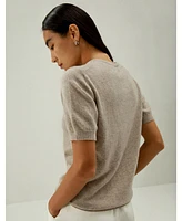 Baby Cashmere Crew Neck Knit Top for Women