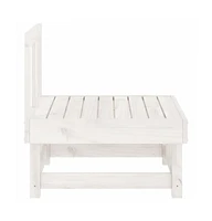 Patio Middle Sofa White Solid Wood Pine