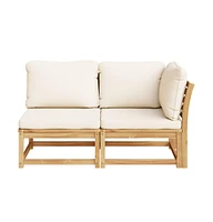 2 Piece Patio Lounge Set with Cushions Solid Wood Acacia