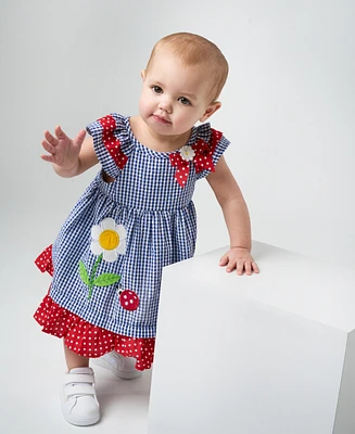 Rare Editions Baby Girls Lady Bug Seersucker Dress