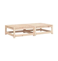 Patio Footstools with Cushions 2 pcs Solid Wood Pine