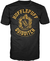 Harry Potter Hufflepuff House Quidditch Logo Mens Black Graphic Tee Shirt - 3XL