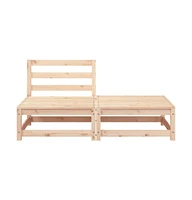 Patio Sofa Armless with Footstool Solid Wood Pine