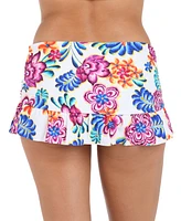 La Blanca Women's Paradiso Ruffled Floral-Print Swim Skirt