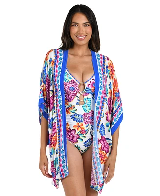 La Blanca Women's Paradiso Open-Front Cover-Up Kimono