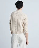Mango Women's Perkins-Neck Ribbed Sweater