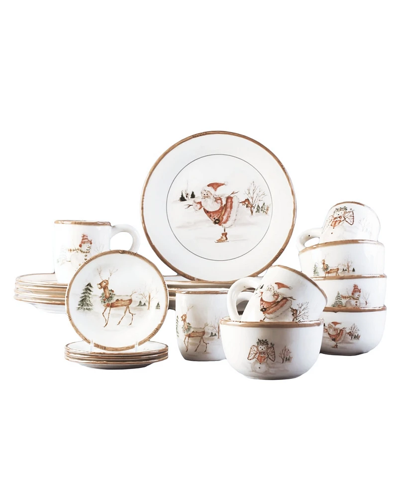 American Atelier Christmas Twig 20 Pc. Dinnerware Set, Service for 4