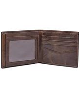 Fossil Men's Leather Wallet Derrick Rfid-Blocking Bifold with Flip Id