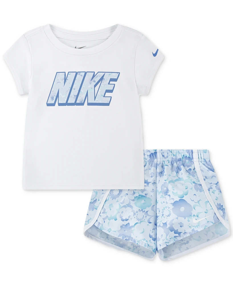 Nike Little Kids 2-Pc. Dri-fit Crewneck Tee & Short Set