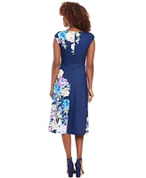 London Times Petite Floral Sleeveless Midi Dress