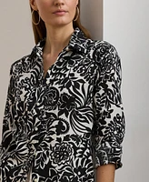 Lauren Ralph Women's Relaxed-Fit Floral Linen Shirt, Regular & Petite