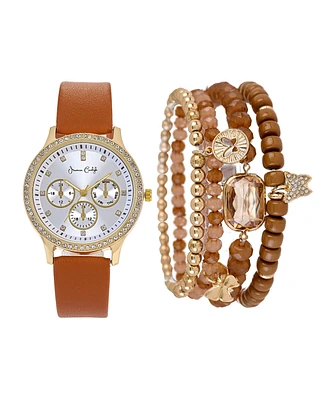 Jessica Carlyle Women's Polyurethane Leather Analog Watch