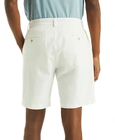 Nautica Men's Flat Front Linen-Blend 8.5" Deck Shorts