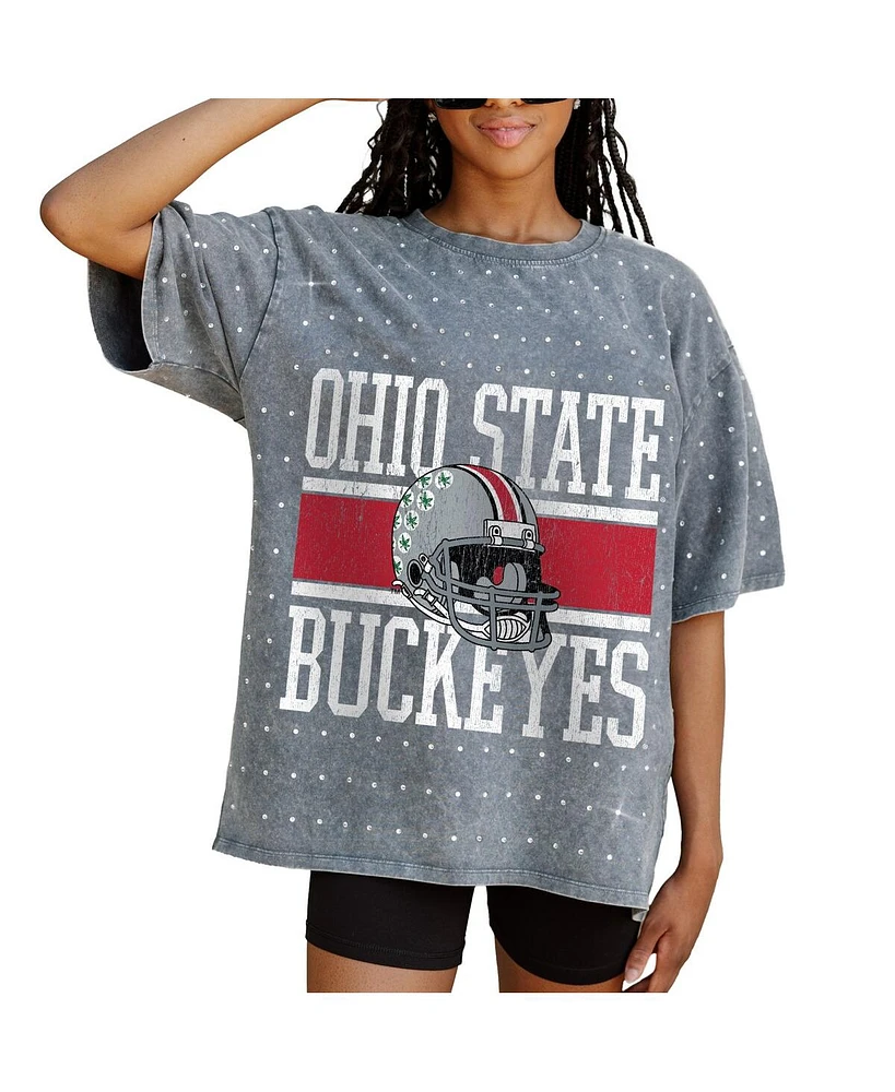 Gameday Couture Women's Gray Ohio State Buckeyes On the Ball Oversized T-Shirt