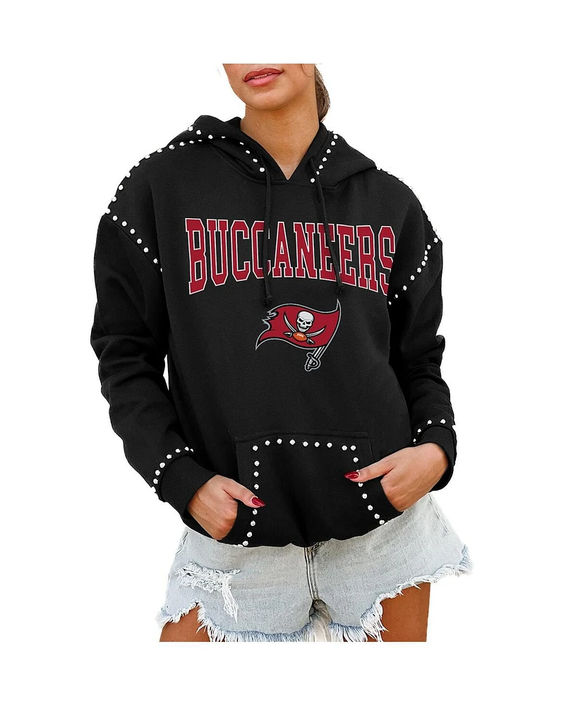 Gameday Couture Women's Black Tampa Bay Buccaneers Catch the Vibe Studded Pullover Hoodie