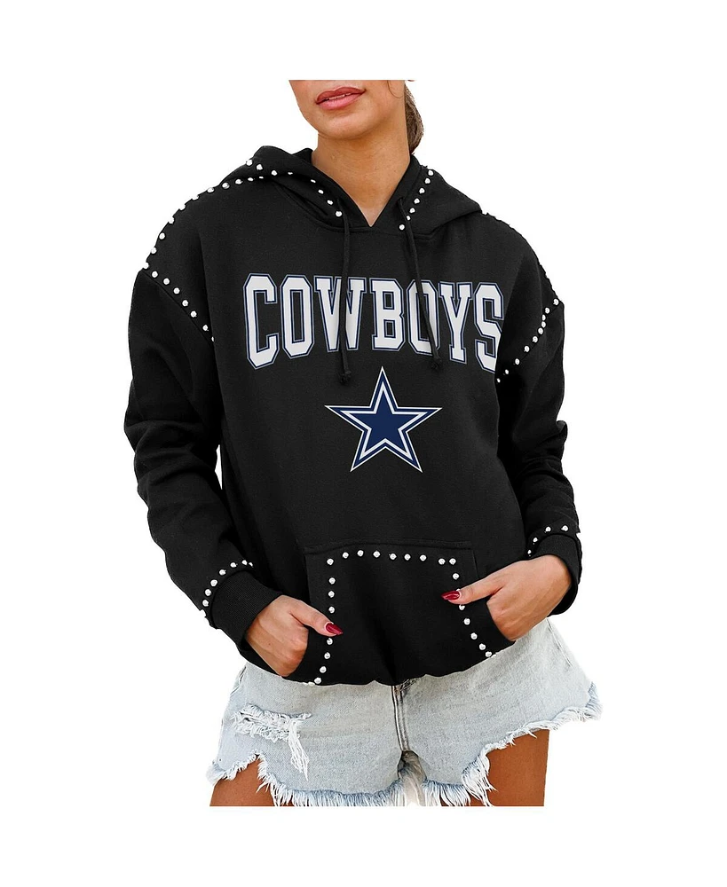 Gameday Couture Women's Black Dallas Cowboys Catch the Vibe Studded Pullover Hoodie